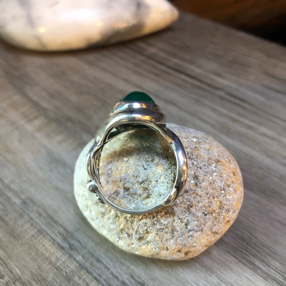 Carolyn Pollack Paradise Green Chalcedony Sterling Ring 10 - Picture 4 of 12